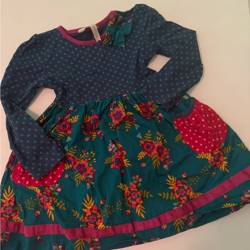Matilda Jane Blue and Pink Floral Kids Dress